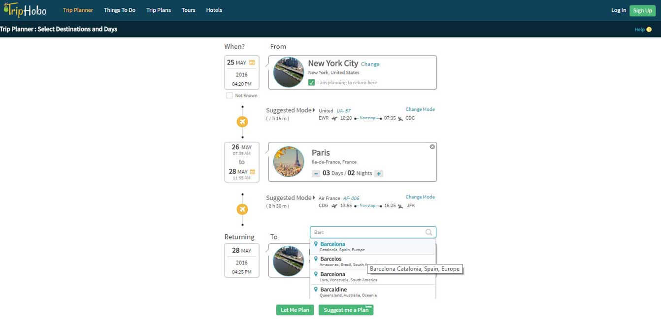 Itinerary Planner Itinerary Planner